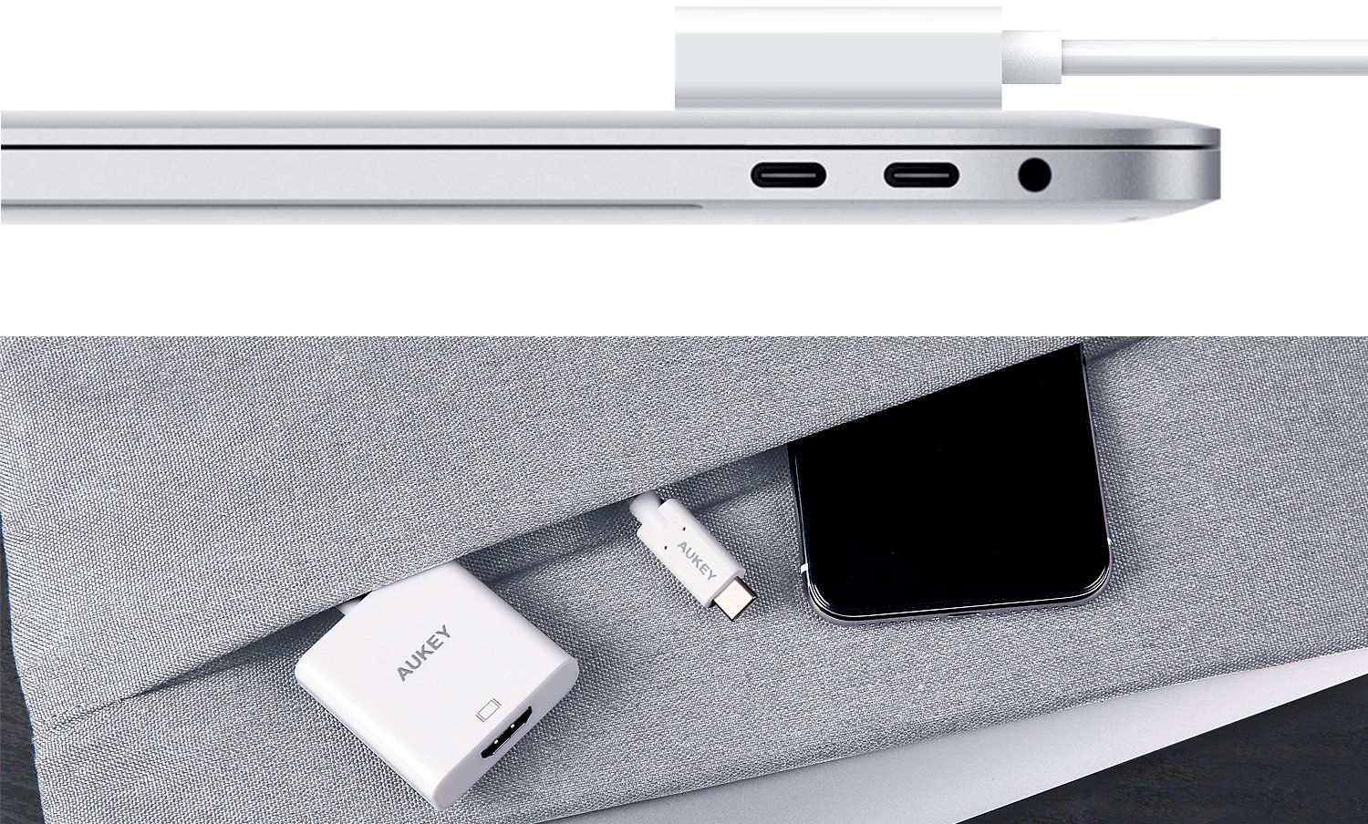 Адаптер Aukey CB-C01 USB-C 3.1 to HDMI (White) купить в интернет-магазине icover