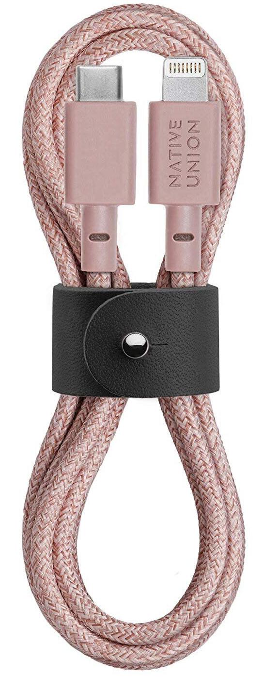 

Кабель для iPod, iPhone, iPad Native Union Belt (BELT-KV-CL-ROSE-2) USB-C to Lightning 1.2m (Rose)