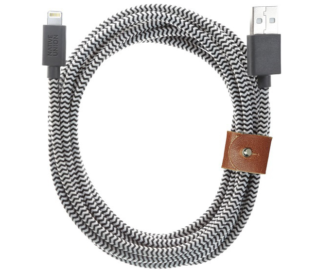 Кабель Native Union Belt XL Cable USB-Lightning (Zebra) купить в интернет-магазине icover