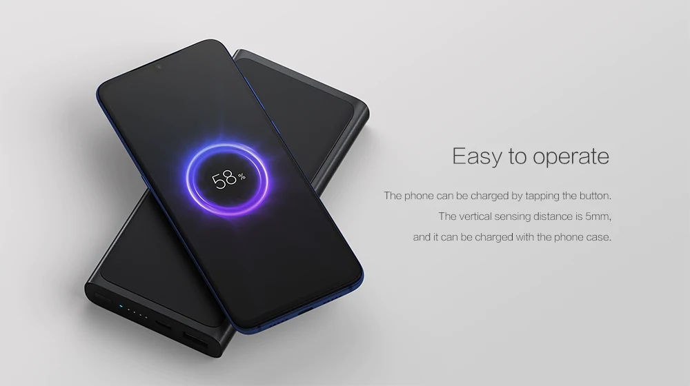 Внешний аккумулятор Xiaomi Mi Wireless 10000mAh (PLM11ZM) с беспроводной зарядкой (Black) купить в интернет-магазине icover