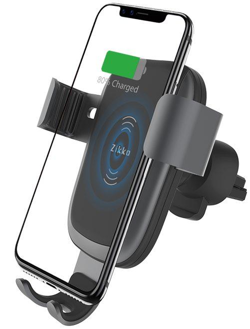Автомобильный держатель Zikko Wireless Charger Gravity Car Stand (ASC100) с функцией беспроводной зарядки (Black) купить в интернет-магазине icover