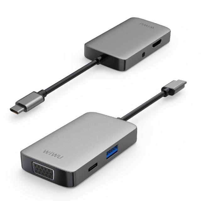 USB-концентратор Wiwu Alpha 513HVP (Grey) купить в интернет-магазине icover