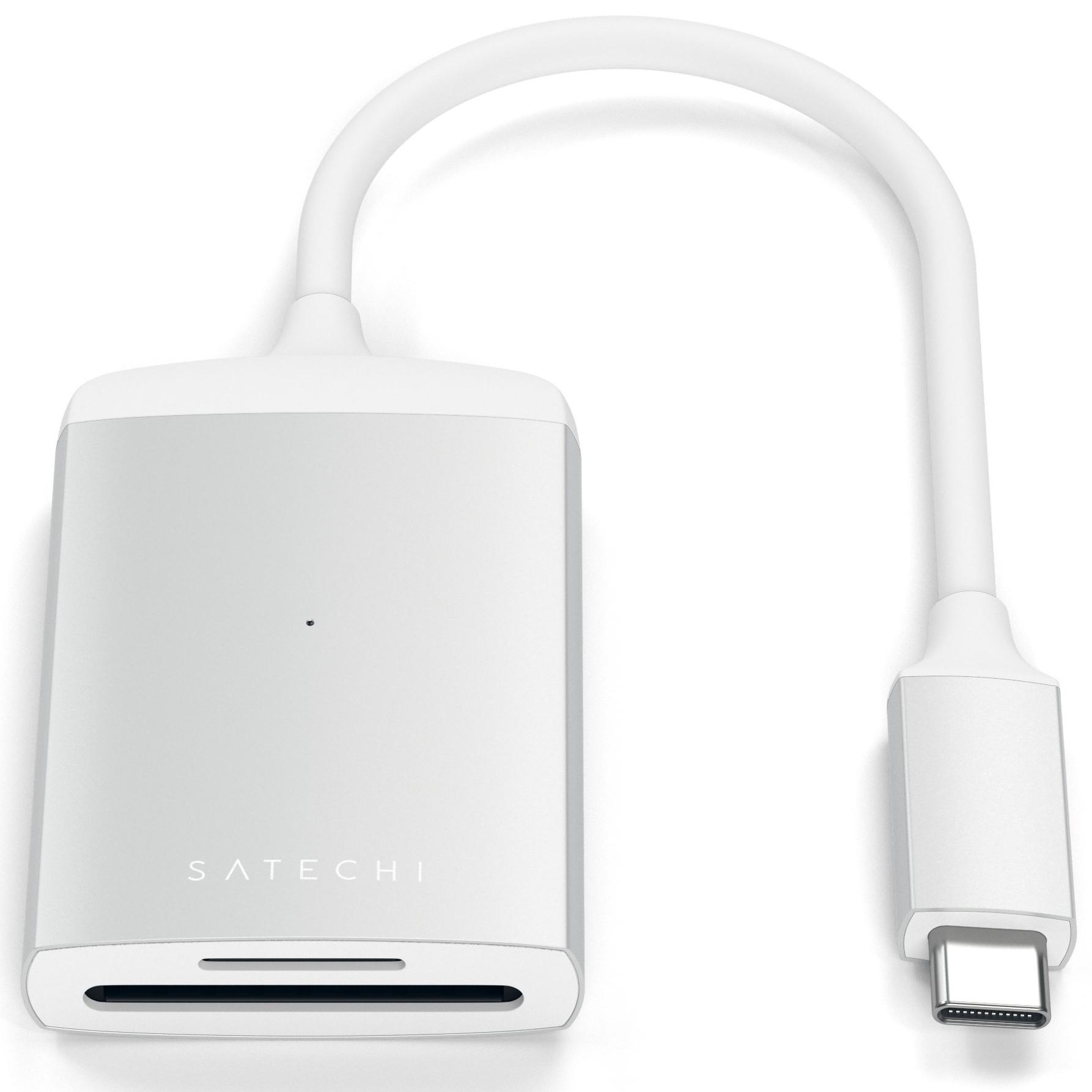 Адаптер Satechi Type-C UHS-II Micro/SD Card Reader ST-TCU3CRS (Silver) купить в интернет-магазине icover