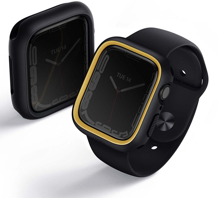 Чехол Uniq Moduo interchangable case для Apple Watch 45/44 mm (Black/Mustard) купить в интернет-магазине icover