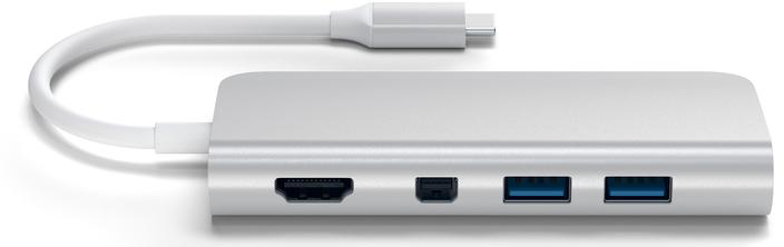 USB-концентратор Satechi Aluminum Type-C Multimedia Adapter ST-TCMM8PAS (Silver) купить в интернет-магазине icover