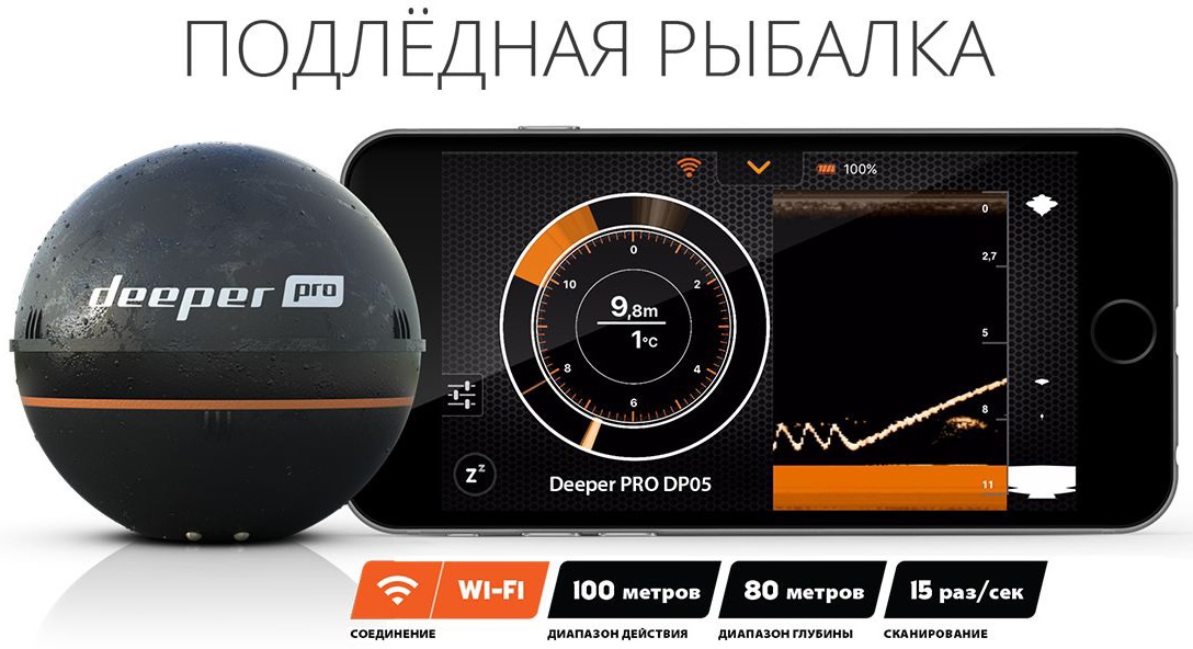 Беспроводной эхолот Deeper Sonar Pro (Wi-Fi) купить в интернет-магазине icover