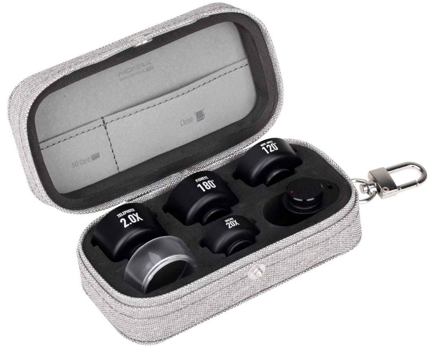Набор объективов Momax X-Lens Pro 4 in 1 (CAM7W) для смартфона (Black) купить в интернет-магазине icover