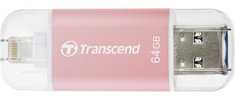 Внешний накопитель Transcend JetDrive Go 300 64Gb USB 3.1/Lightning (TS64GJDG300R) для устройств Apple (Rose Gold) купить в интернет-магазине icover