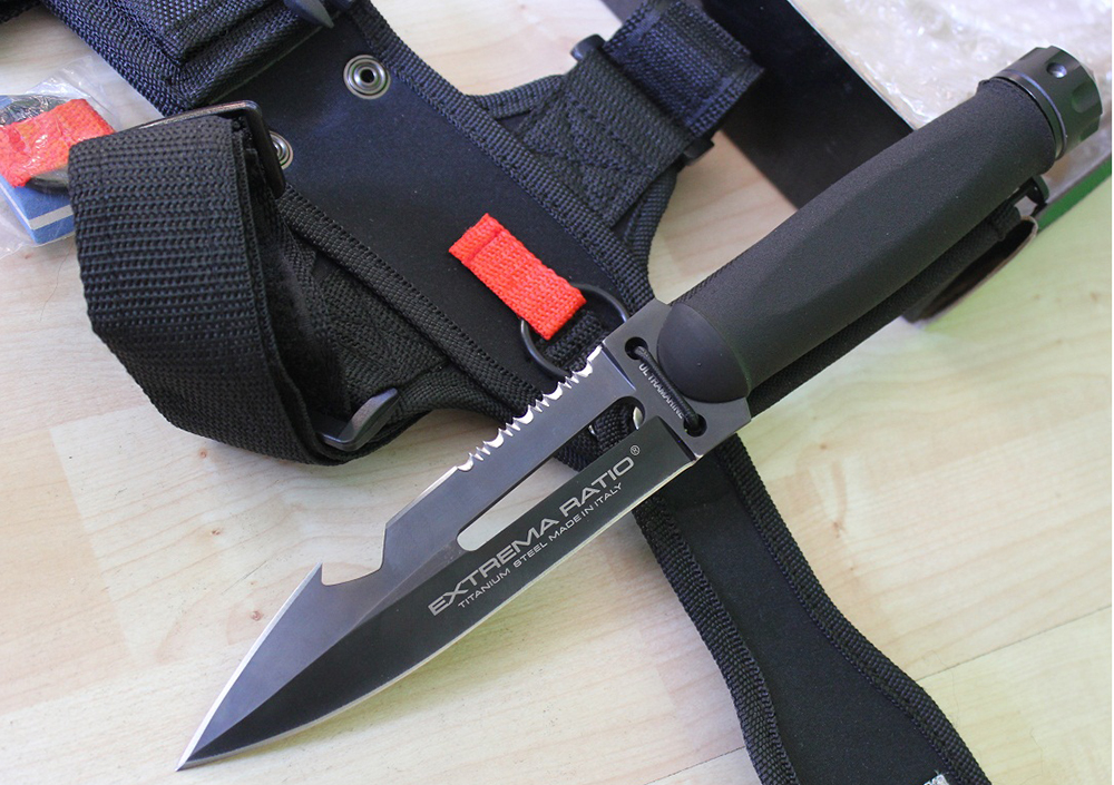 Extrema Ratio Ultramarine 15 см (EX/320ULTRMGEOR) - нож-кинжал пловца (Black) купить в интернет-магазине icover