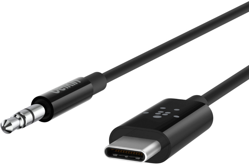 Кабель Belkin Rockstar 3.5mm/USB-C 1.6m (F7U079bt06-BLK) купить в интернет-магазине icover