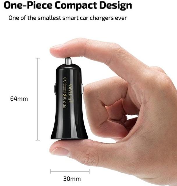 Автомобильное зарядное устройство Pitaka Fast Charging 36W (Black) купить в интернет-магазине icover