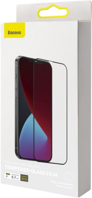 Защитное стекло Baseus Full-screen Tempered Glass Film (SGAPIPH67N-KC01) для iPhone 12 Pro Max (Black) купить в интернет-магазине icover