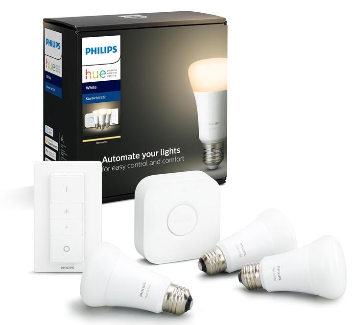Комплект умных светодиодных ламп Philips Hue White Starter Kit E27 BT 929001821604 (White) купить в интернет-магазине icover