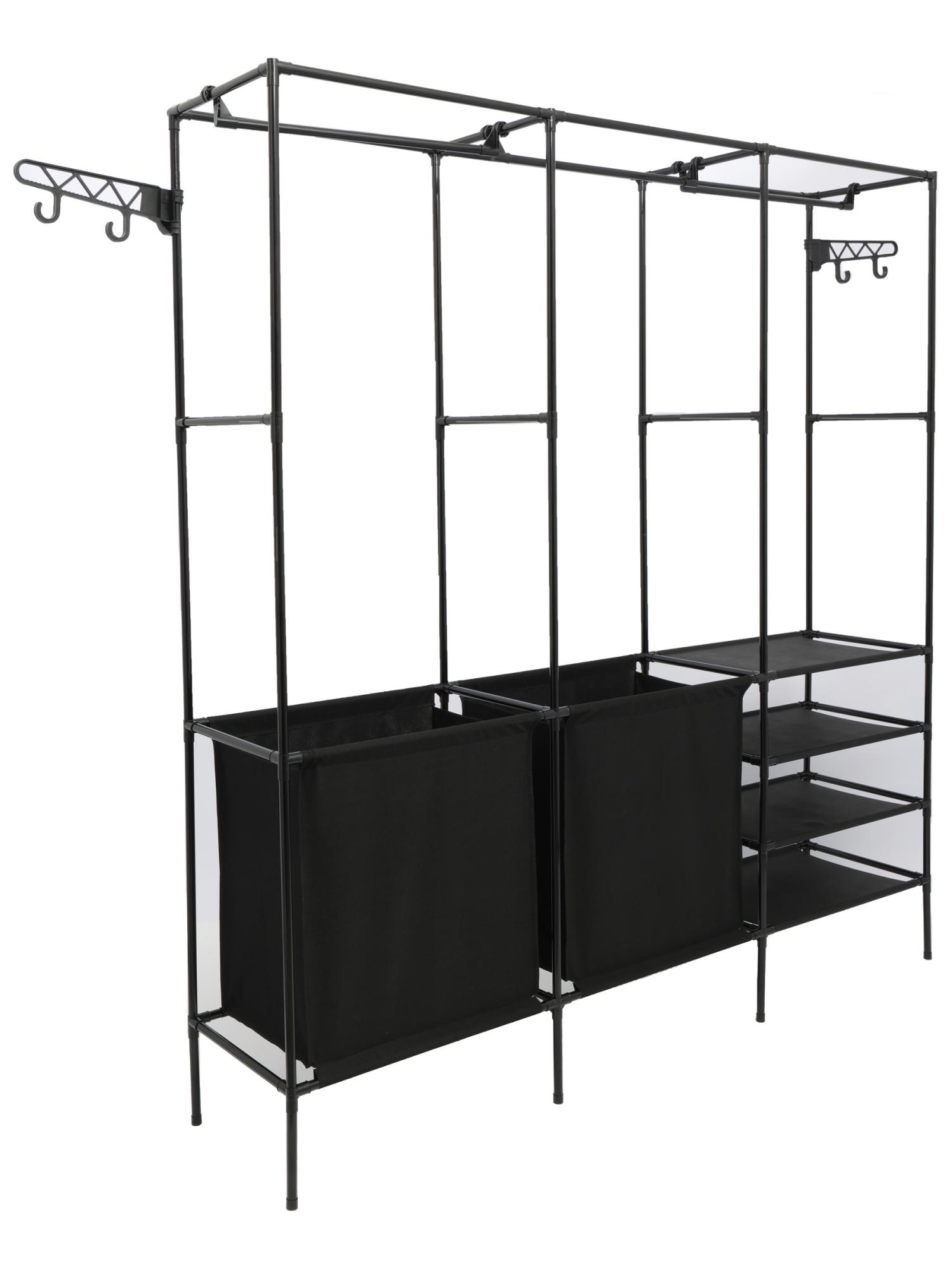 Вешалка напольная для одежды узкая с корзиной Ridberg 3.0 (Black) купить в интернет-магазине icover