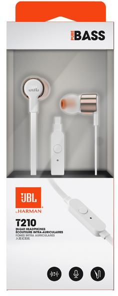 Наушники с микрофоном JBL T210 (Rose Gold) купить в интернет-магазине icover