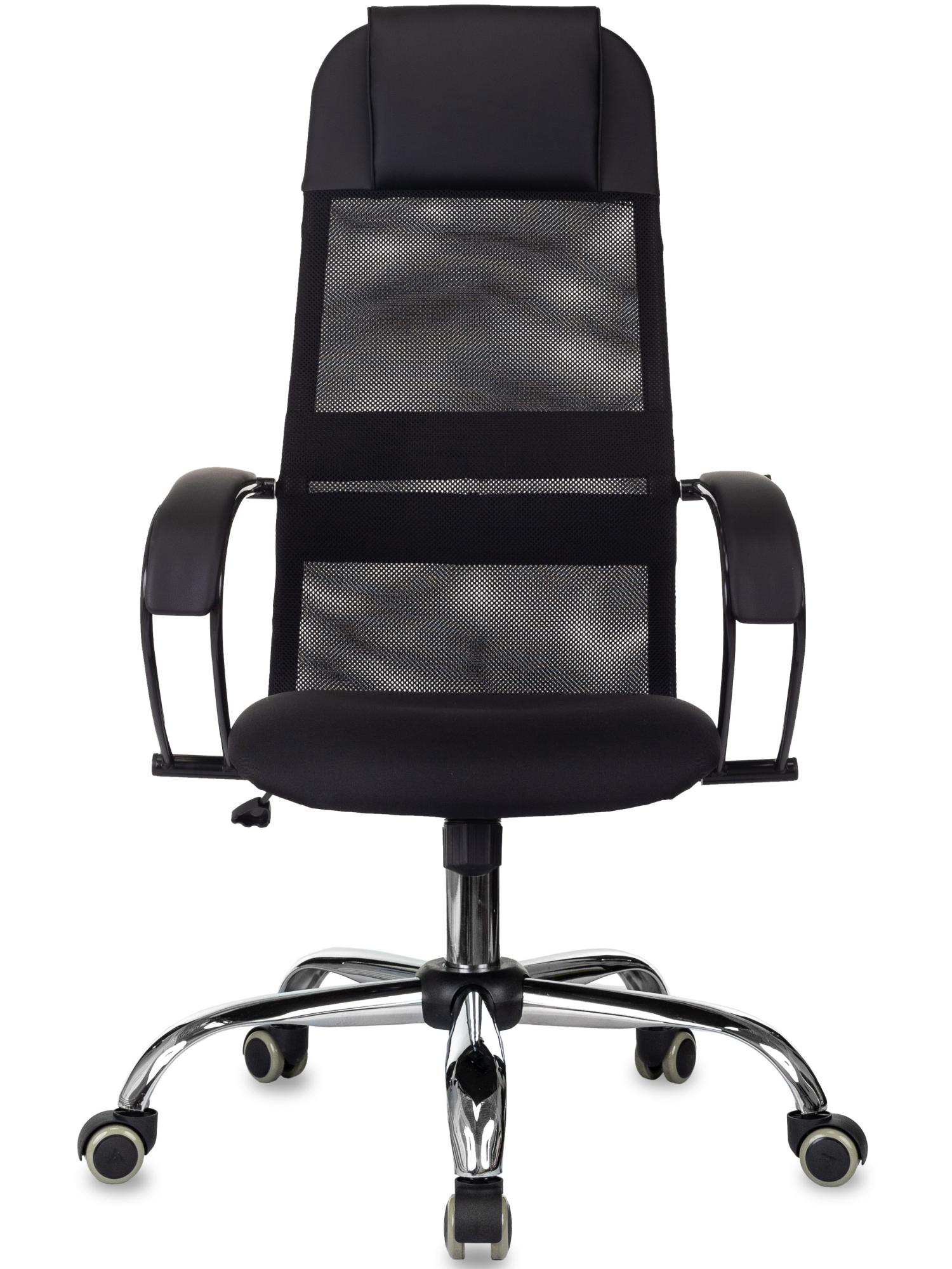 Кресло руководителя Бюрократ CH-NOVA SL сетка/ткань/металл (Black/Chrome) купить в интернет-магазине icover