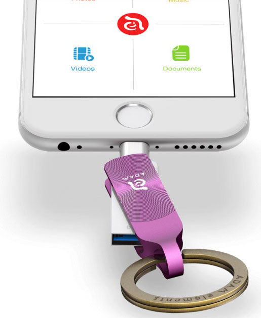 Флеш-накопитель ADAM elements iKlips Duo+ 64GB Lightning (Pink) купить в интернет-магазине icover