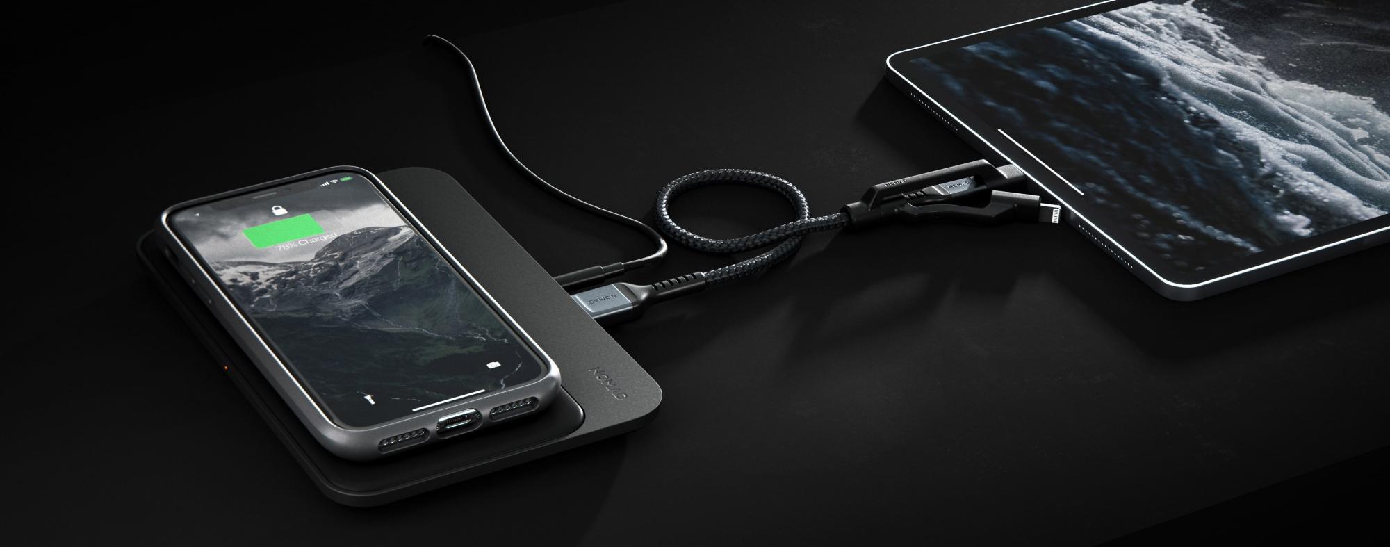 Кабель для iPod, iPhone, iPad Nomad Universal Kevlar USB-A to Lightning/USB-C/microUSB 1.5m (NM01012B00) купить в интернет-магазине icover