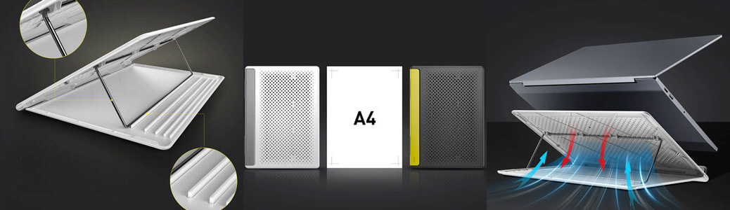 Подставка Baseus Let's go Mesh Portable (SUDD-GY) для ноутбука (Gray/Yellow) купить в интернет-магазине icover