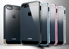 SGP Linear Metal Crystal Case - чехол с прозрачной "спинкой" для iPhone 5/5S