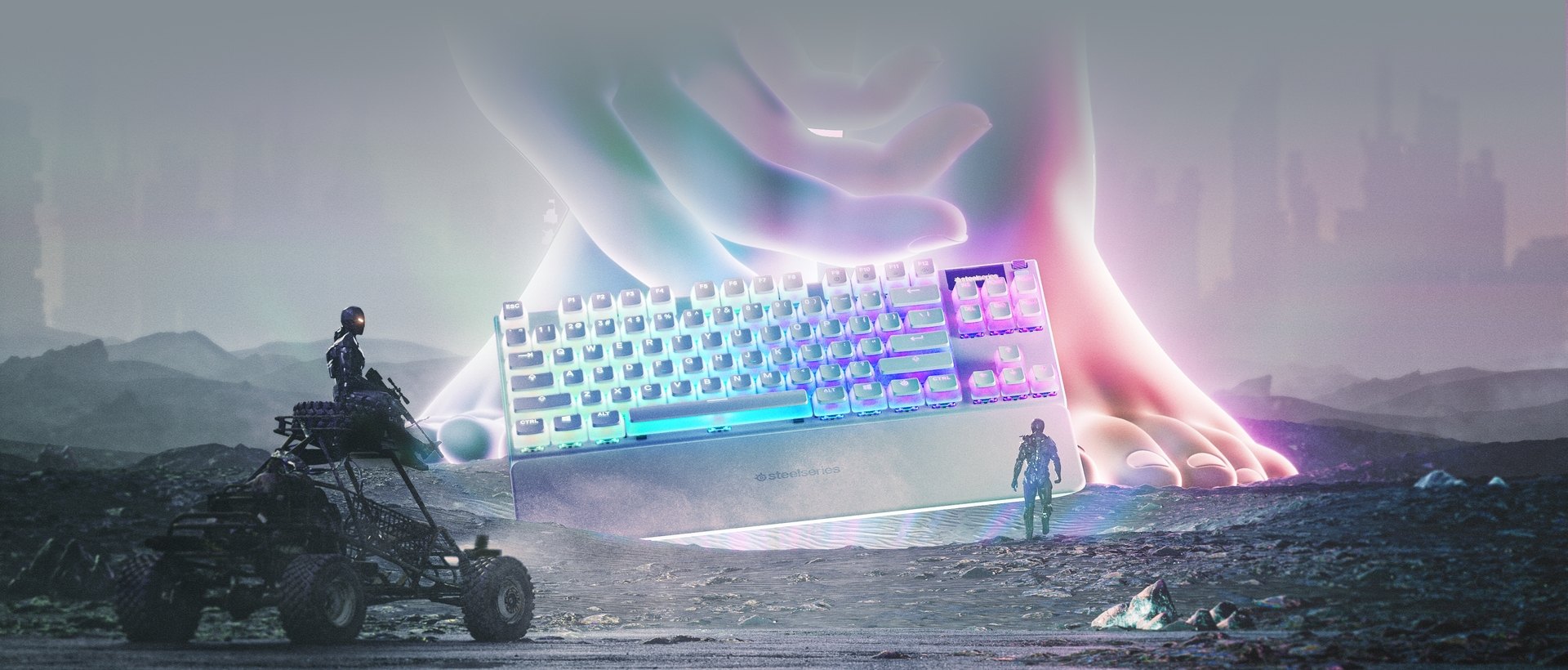 Игровая клавиатура SteelSeries Apex 7 TKL Ghost RU Red Switches (64656) купить в интернет-магазине icover