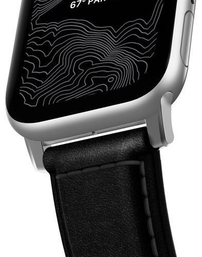 Ремешок Nomad Modern Strap (NM1A3RSM00) для Apple Watch Series SE/6/2/3/4 38/40 mm (Black/Silver) купить в интернет-магазине icover
