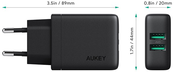 Сетевое зарядное устройство Aukey PA-U50 24W (Black) купить в интернет-магазине icover