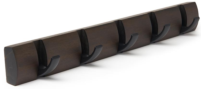 

Вешалка настенная горизонтальная Umbra Flip 5 крючков орех