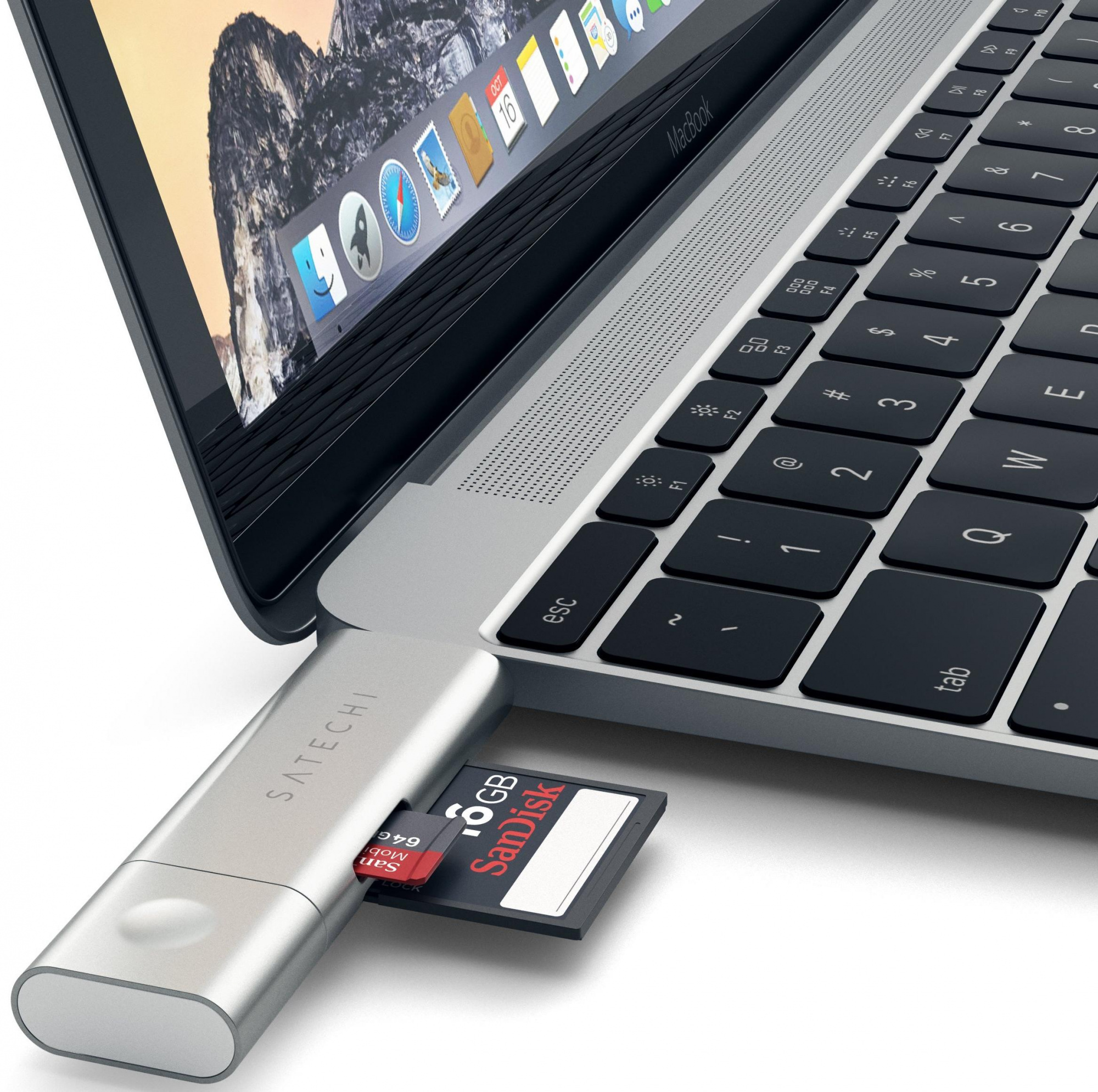 Кардридер Satechi Aluminum Card Reader ST-TCCRAS (Silver) купить в интернет-магазине icover