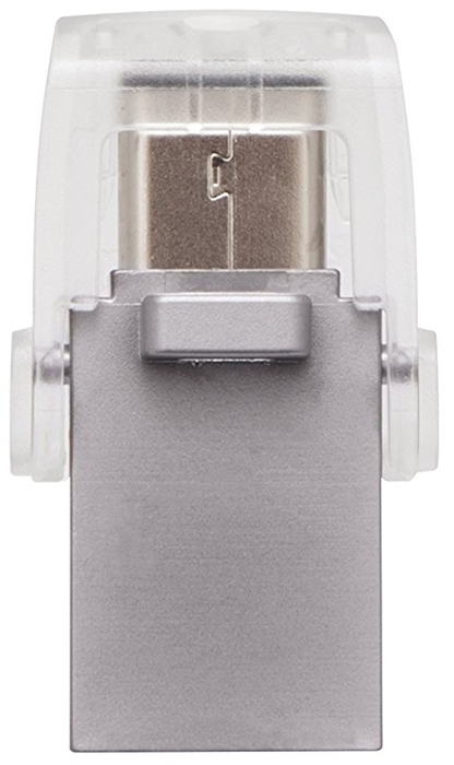 Внешний накопитель Kingston DataTraveler microDuo 3C USB 3.1/USB Type-C 128Gb DTDUO3C/128GB (Silver) купить в интернет-магазине icover