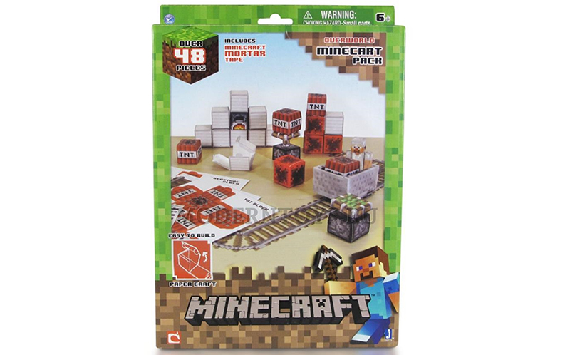 Jazwares Minecraft Вагонетка и взрывчатка ТНТ - конструктор из бумаги купить в интернет-магазине icover