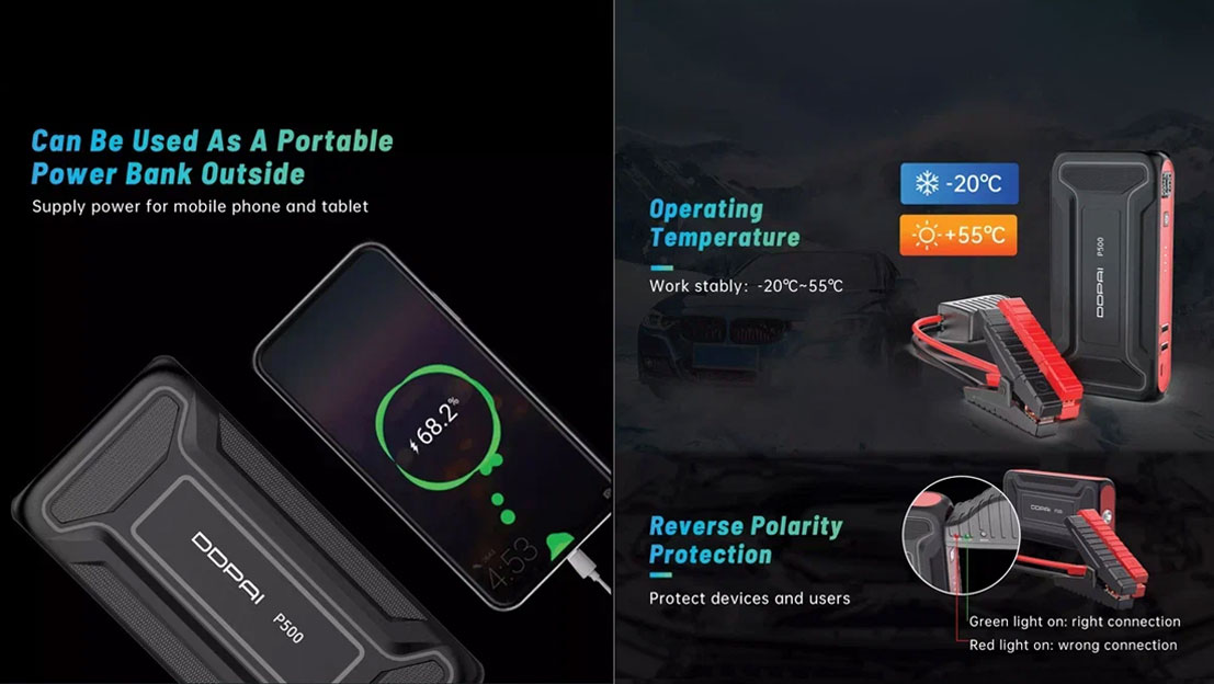 Пуско-зарядное устройство Xiaomi DDPai Jump Starter P500 10000 mAh (Black/Red) купить в интернет-магазине icover