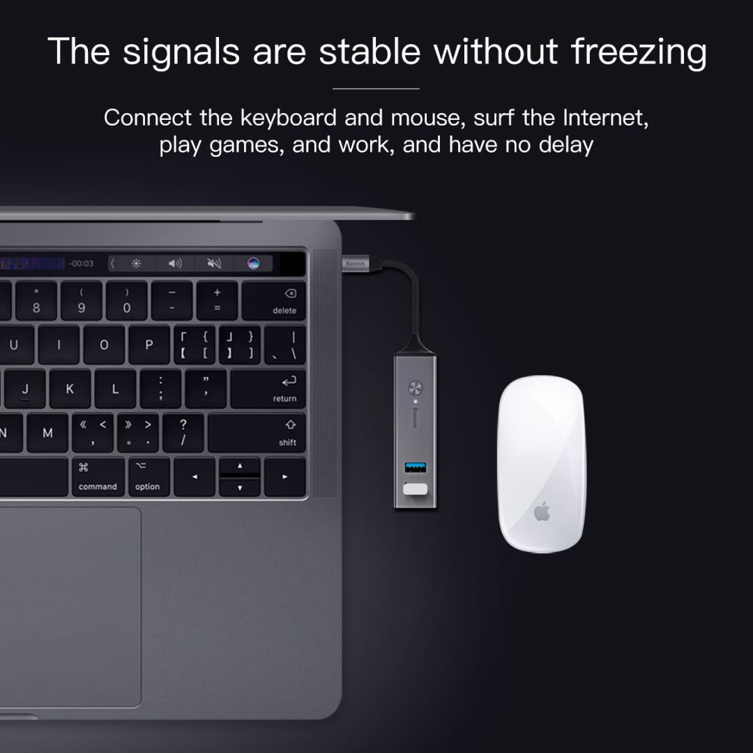 Хаб Baseus Cube USB to 3xUSB 3.0+2xUSB 2.0 CAHUB-C0G (Dark Grey) купить в интернет-магазине icover