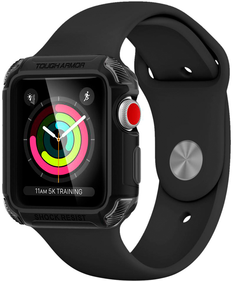 Чехол Spigen Tough Armor 2 (059CS22405) для Apple Watch series 1/2/3 42mm (Matte Black) купить в интернет-магазине icover