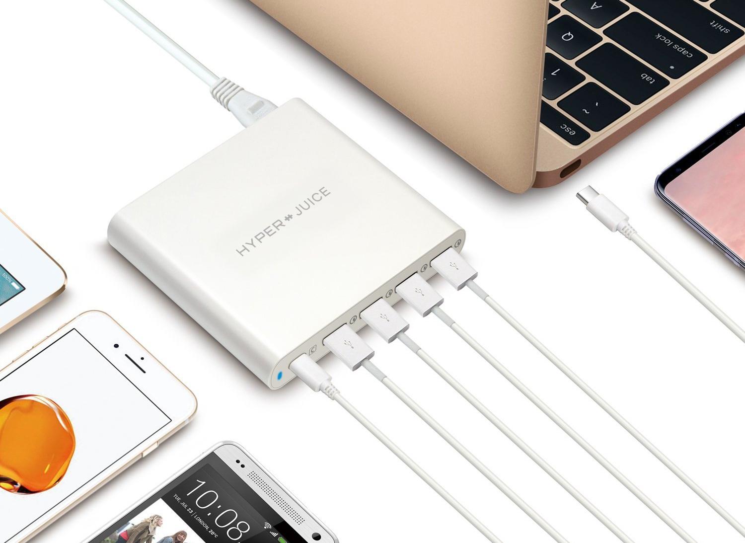 Сетевое зарядное устройство HyperDrive HyperJuice 80W USB-C/USB 3.0 HJ-Q5U-WHITE-EU (White) купить в интернет-магазине icover