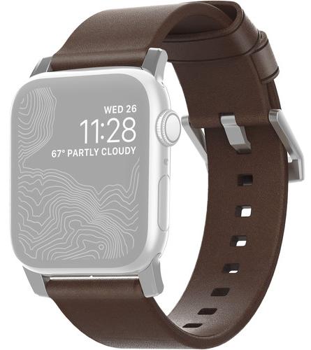 

Ремешок Nomad Modern Strap (NM1A4RSM00) для Apple Watch Series SE/6/2/3/4 42/44 mm (Brown/Silver), Modern Strap