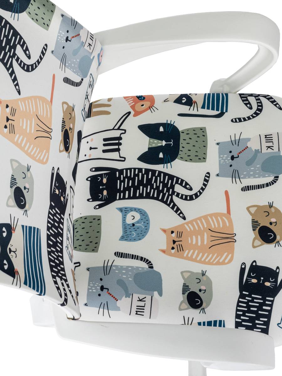 Кресло Domfy DK X-ROOM ткань/пластик (White/Cats) купить в интернет-магазине icover