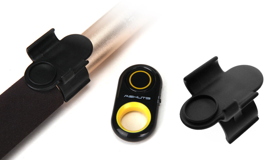 Ashutb Bluetooth Remote Shutter Photo Video Taking - пульт дистанционного управления затвором камеры для iOS и Android (Yellow) купить в интернет-магазине icover