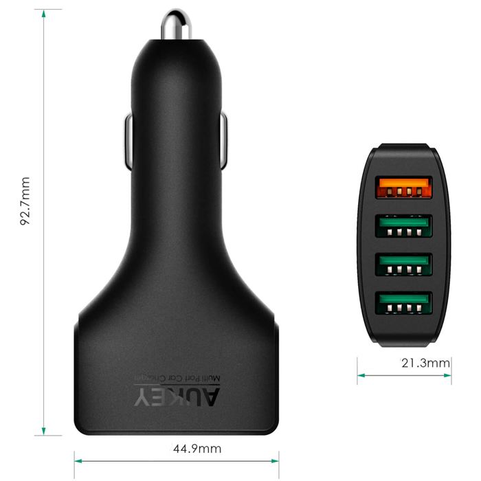Автомобильное зарядное устройство Aukey Qualcomm QC 3.0 CC-T9 (Black) купить в интернет-магазине icover