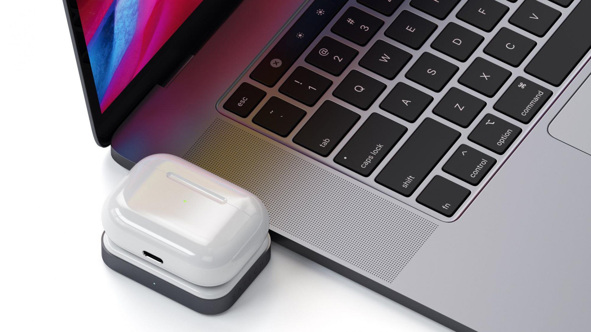 Беспроводное зарядное устройство Satechi USB-C 2-in-1 Wireless Charging Dock (ST-UC2WCDM) для Apple Watch и AirPods (Space Grey) купить в интернет-магазине icover