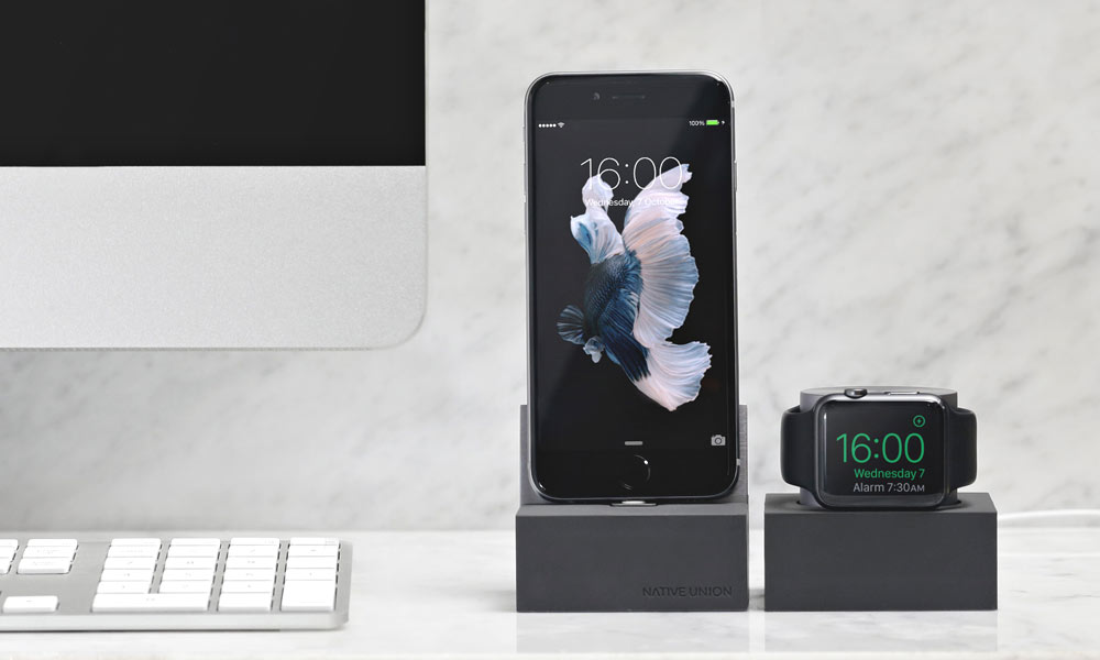 Native Union Dock Lightning (DOCK-IP-SL-GRY) - подставка для iPhone/iPad (Slate/Space Grey) купить в интернет-магазине icover