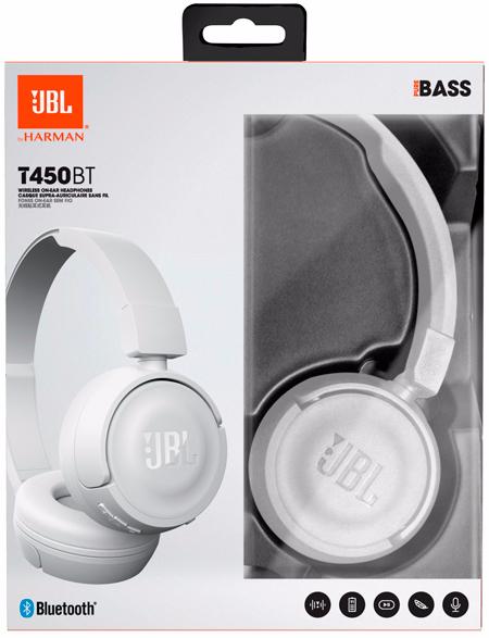 Беспроводные наушники с микрофоном JBL T450BT (White) купить в интернет-магазине icover