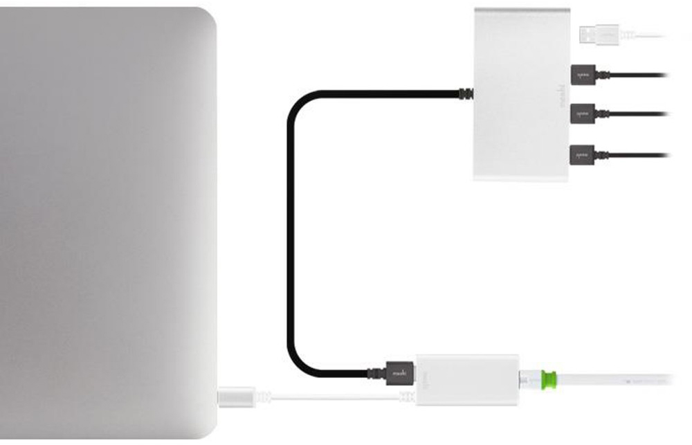 Адаптер Moshi USB-C to Gigabit Ethernet 99MO084203 (Silver) купить в интернет-магазине icover