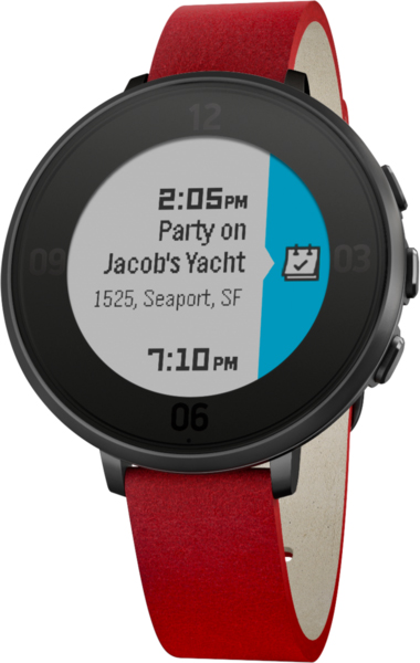 Pebble Time Round (14 mm) - умные часы (Black/Flame Red) купить в интернет-магазине icover