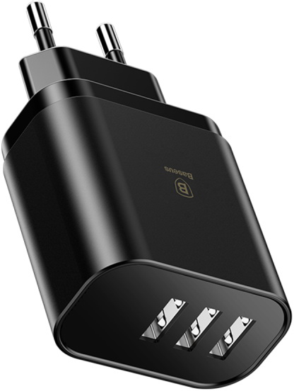 Сетевая зарядка Baseus Mirror Lake Intelligent Digital Display (CCALL-BH01) 3xUSB 3.4A (Black) купить в интернет-магазине icover
