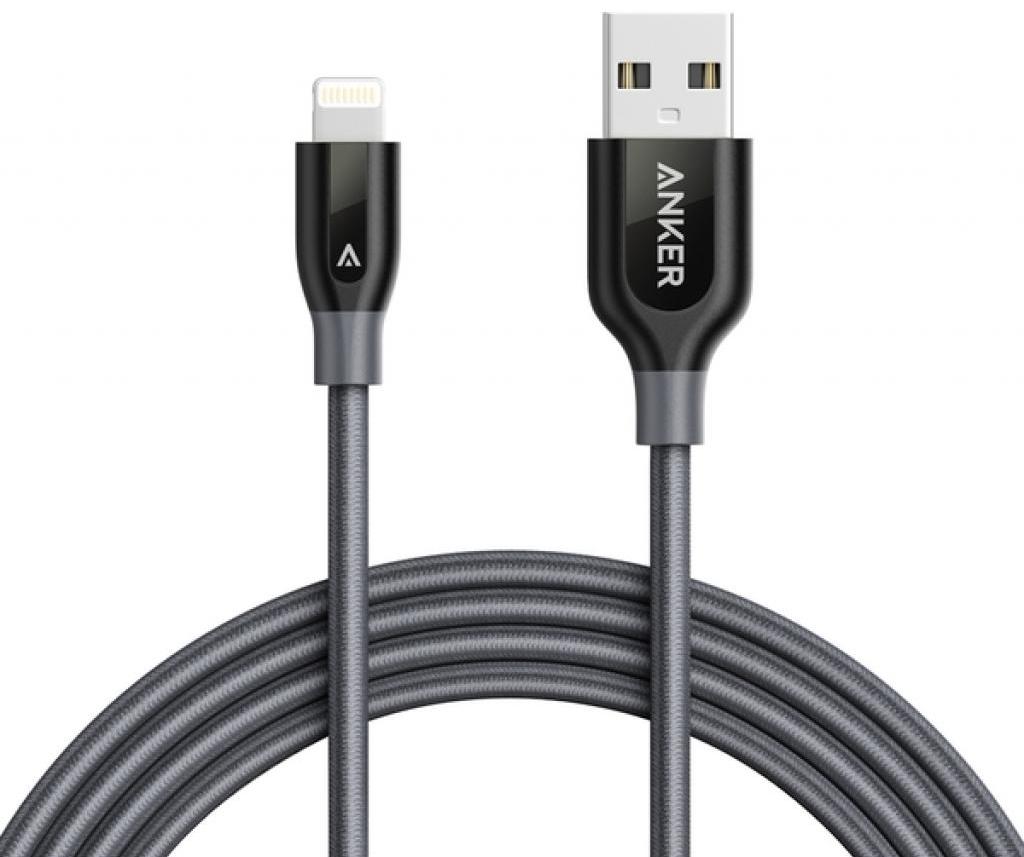 

Кабель Anker Powerline+ (A8122HA1) USB-A/Lightning 1.8m (Space Grey), Powerline+