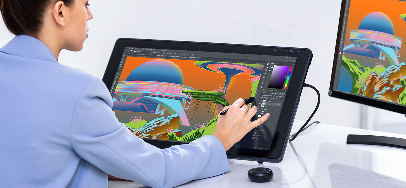 Сенсорный монитор Huion Kamvas 22 (Black) купить в интернет-магазине icover