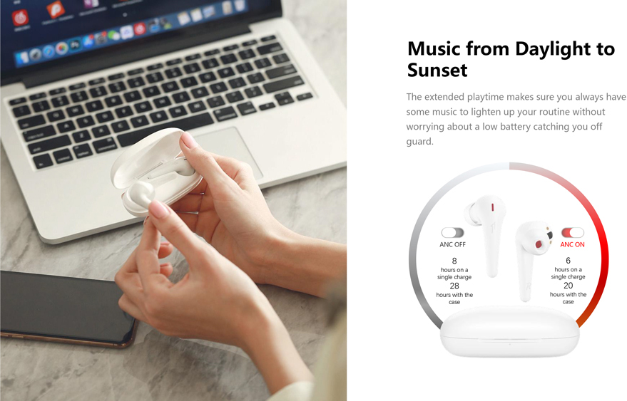 Bluetooth-наушники 1MORE ComfoBuds Pro (White) купить в интернет-магазине icover