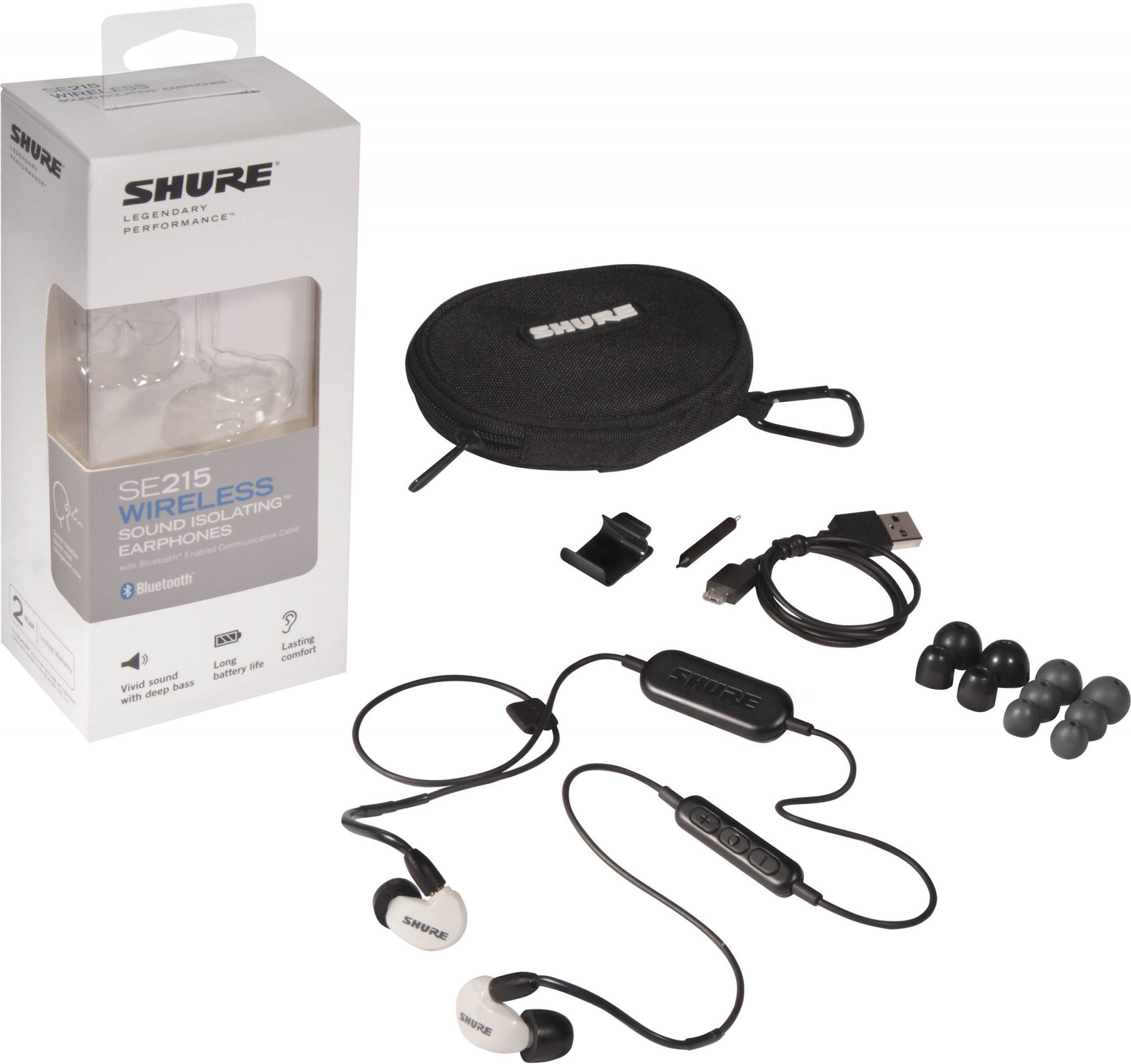 Bluetooth-наушники с микрофоном Shure SE215SPE-W-BT1 (White) купить в интернет-магазине icover