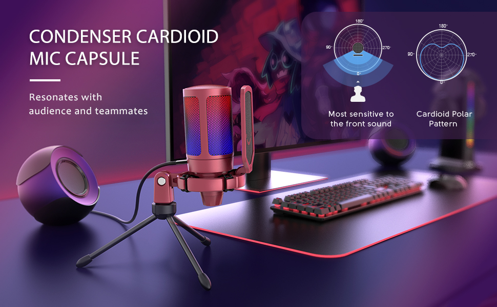 Конденсаторный USB-микрофон Fifine AmpliGame A6V (Red) купить в интернет-магазине icover